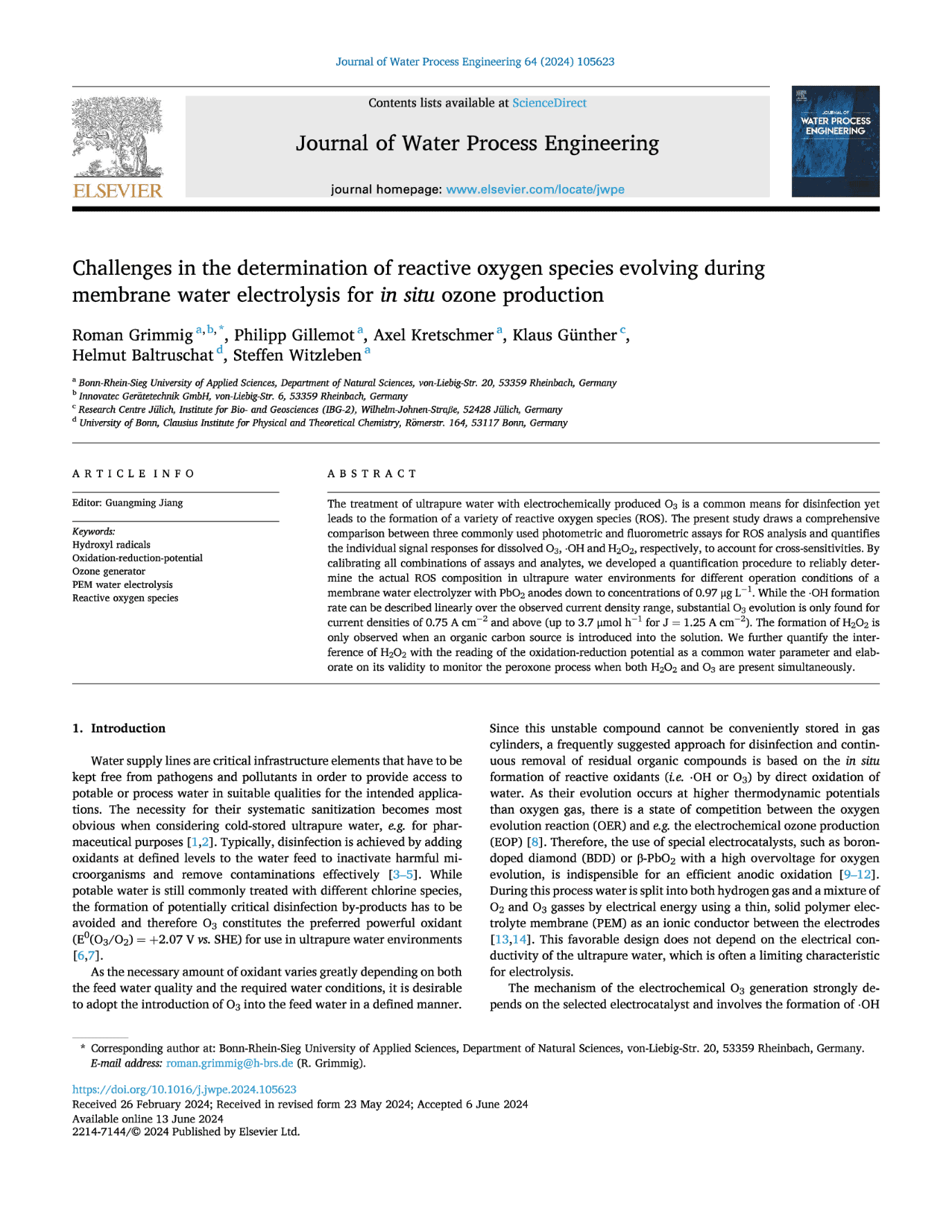 Journal Of Water Process Engineering